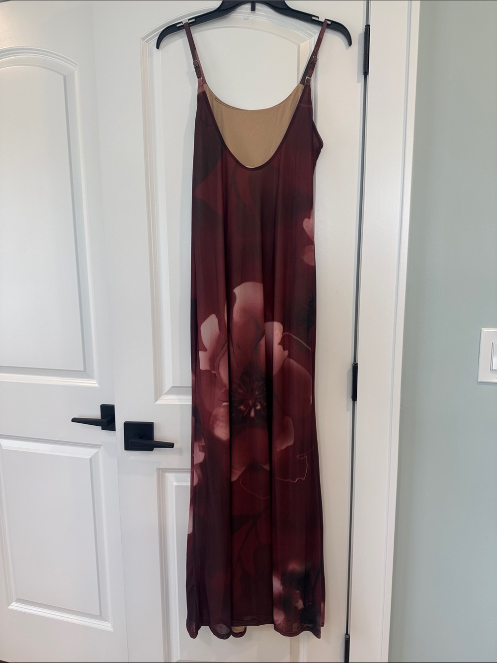12th Tribe Wine Floral Maxi Slip Dress - Picture 3 of 3
